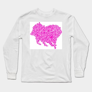 Abstract Pink Pig Long Sleeve T-Shirt